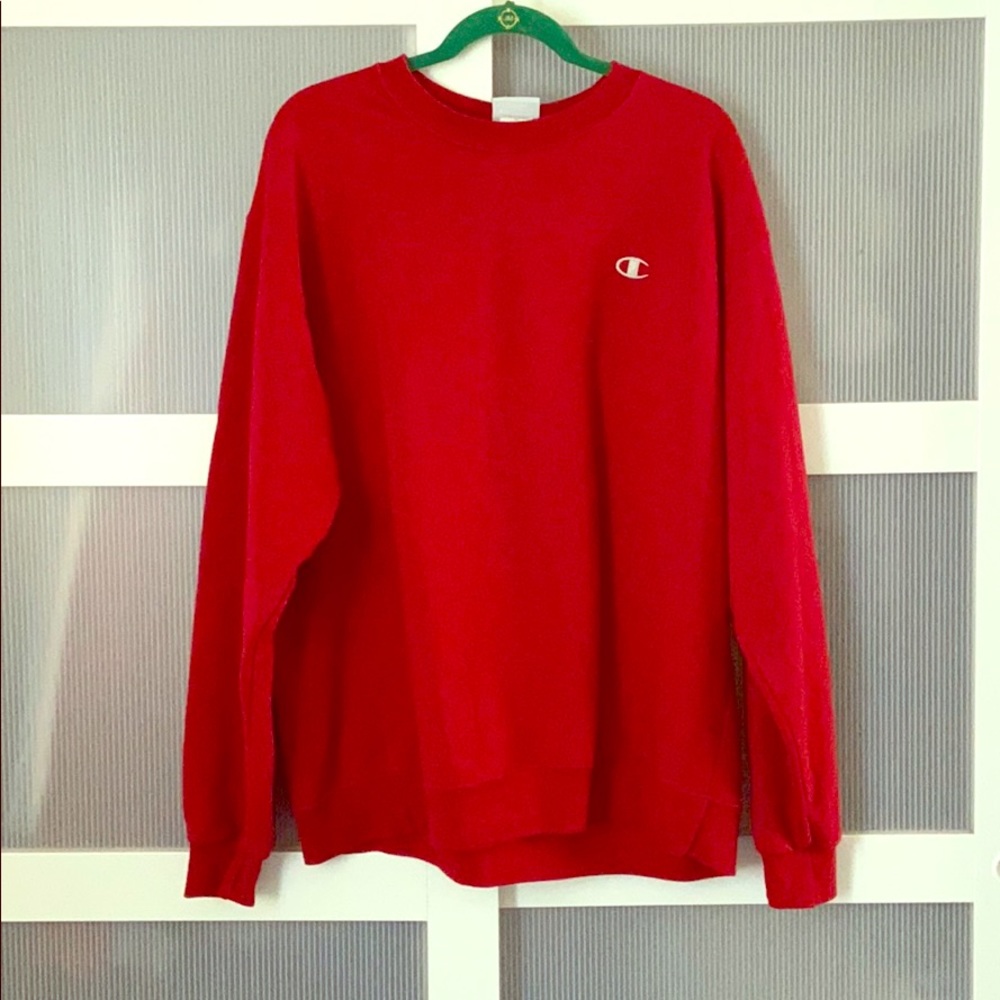 CHAMPION red crew neck sweater